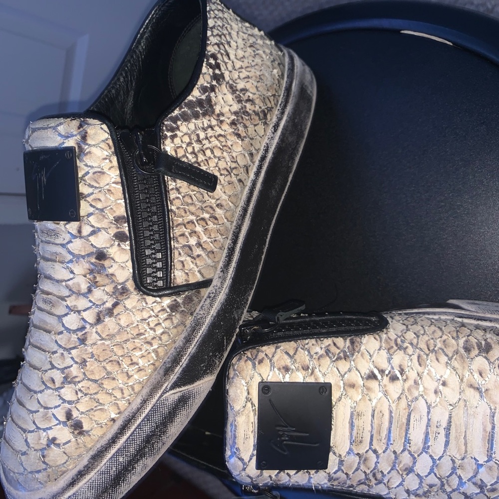giuseppe zanotti snakeskin sneakers